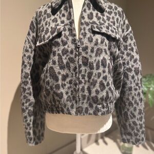 & Other Stories Leopard Bomber Jacket, Size S